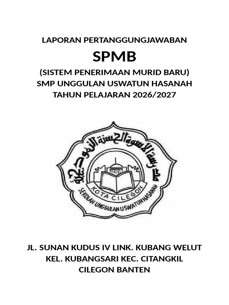 Cover Laporan Pertanggungjawaban Spmb | PDF