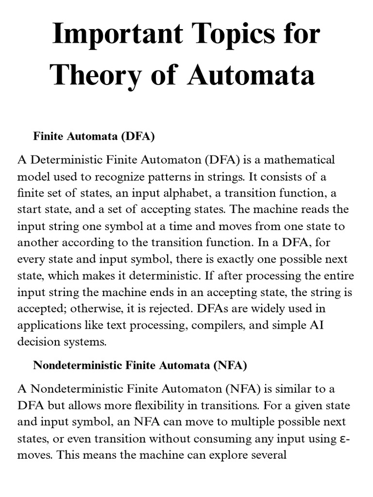 Important Topics for Theory of Automata_20260411_102847_0000 | PDF ...