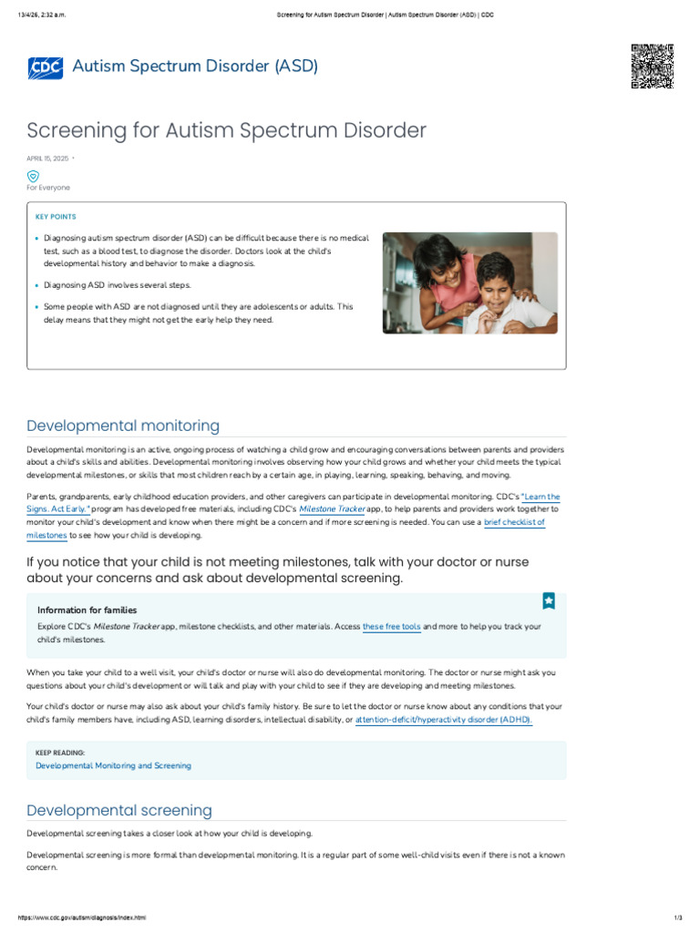 Screening for Autism Spectrum Disorder _ Autism Spectrum Disorder (ASD ...