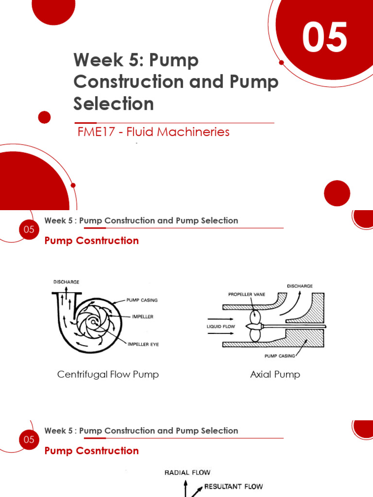 Week 5 Pump Construction and Pump Selection | PDF | Pump | Applied And ...