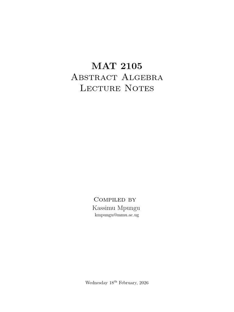 AA Lecture Notes | PDF | Set (Mathematics) | Group (Mathematics)