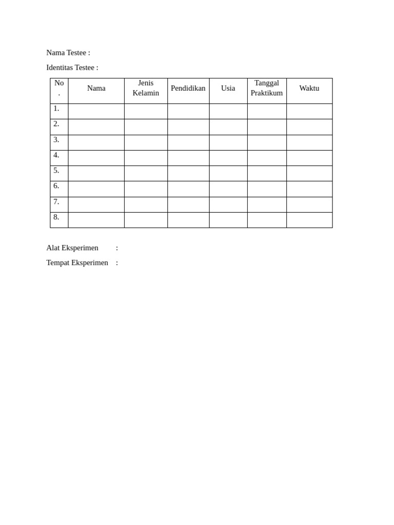 Nama Testee | PDF