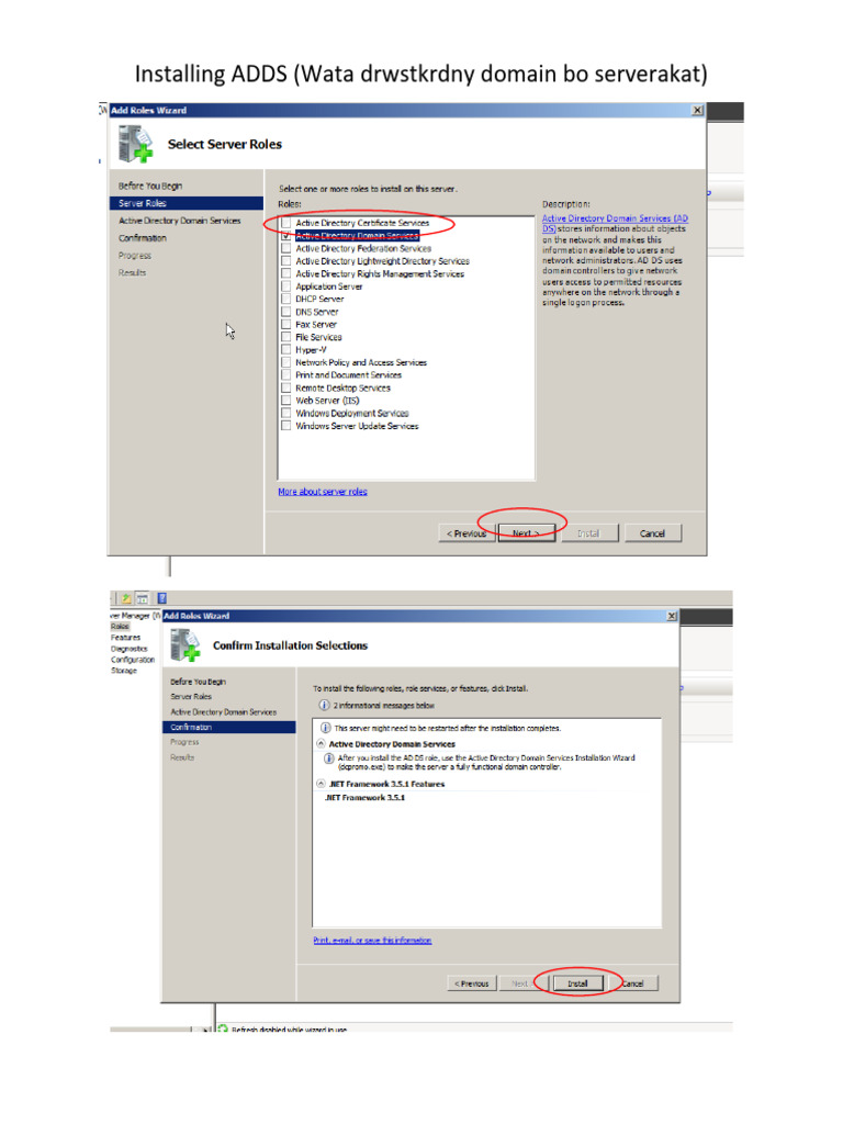 Installing ADDS | PDF