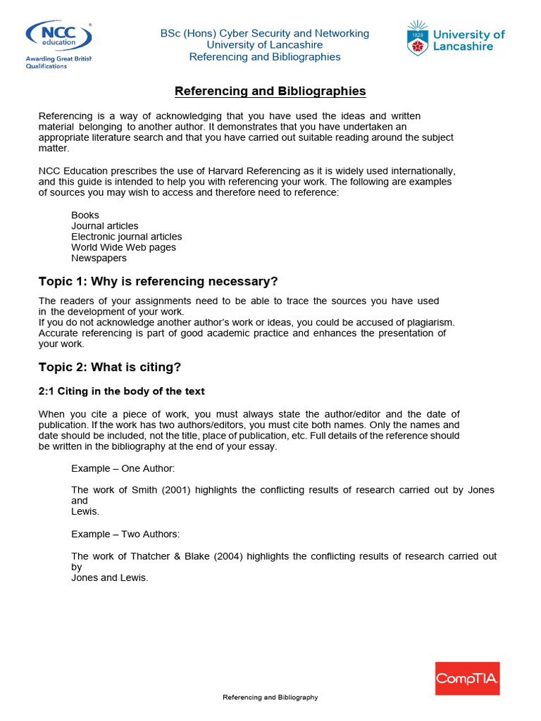 Referencing and Biblio | PDF