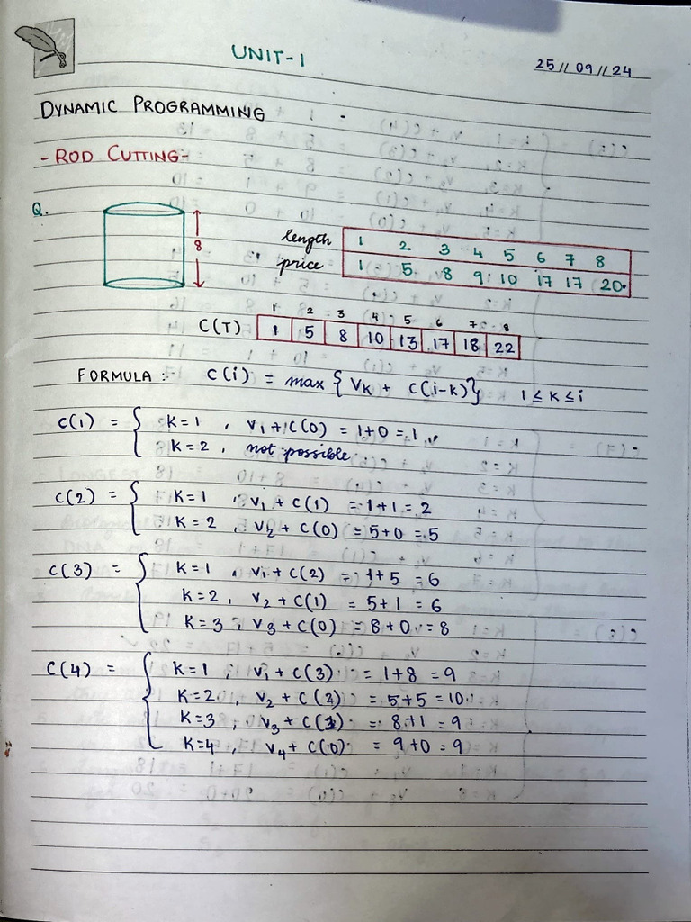 AAM UNIT 1 DYNAMIC PROG | PDF