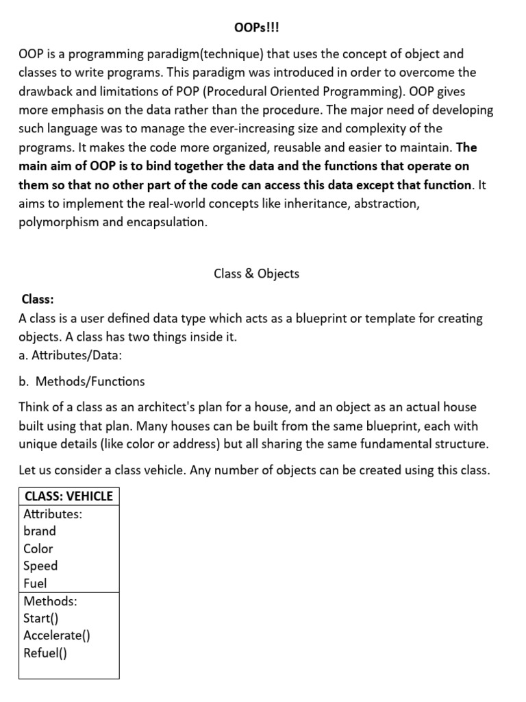 OOPs-for-12 | PDF | Object Oriented Programming | Inheritance (Object ...