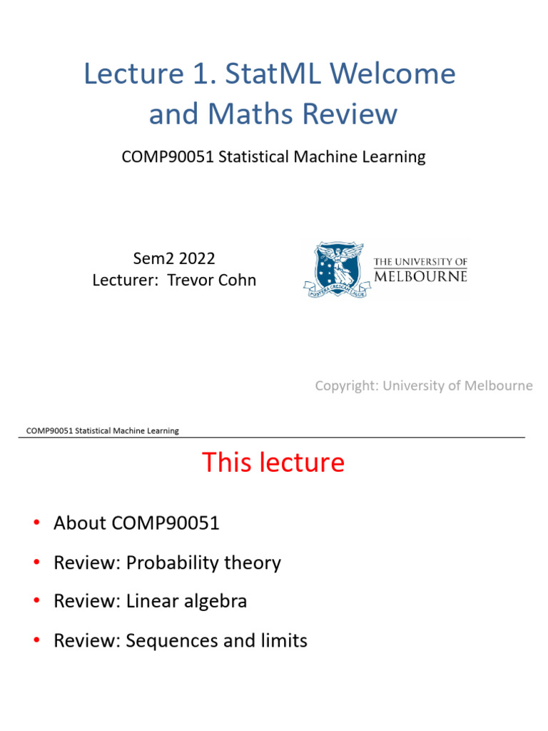 01 Intro+Review | PDF | Matrix (Mathematics) | Eigenvalues And Eigenvectors