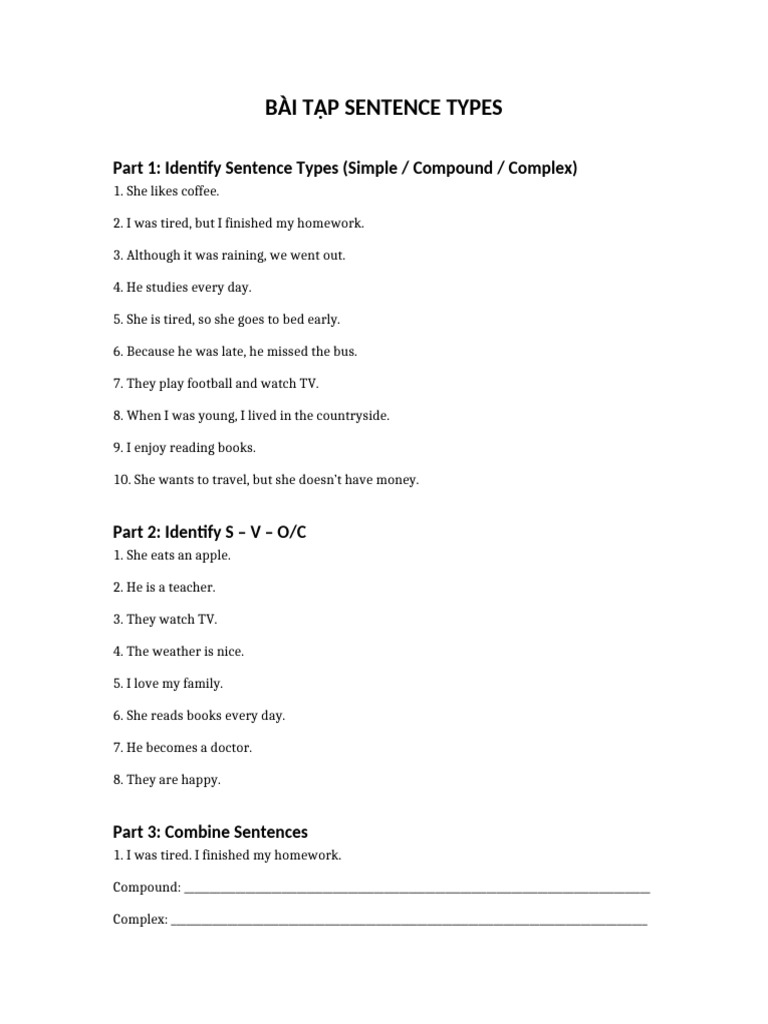Sentence Types Worksheet Simple | PDF | Chess Openings | Chess