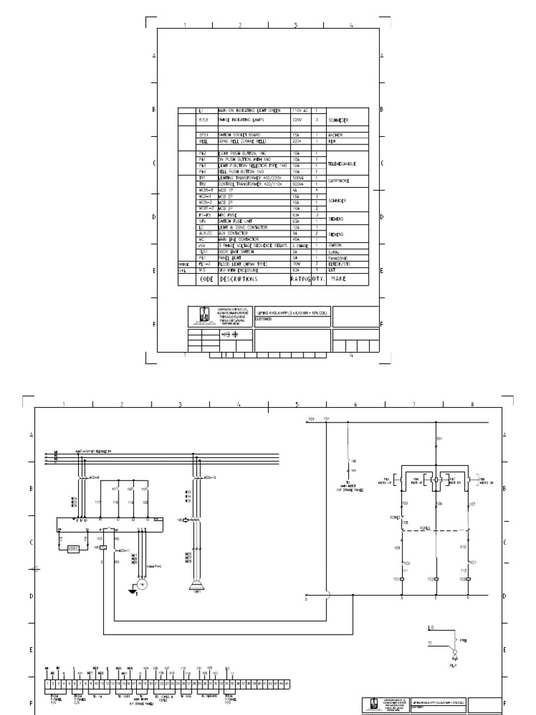 Electrical Drawing 20-5 Ton EOT Crane | PDF