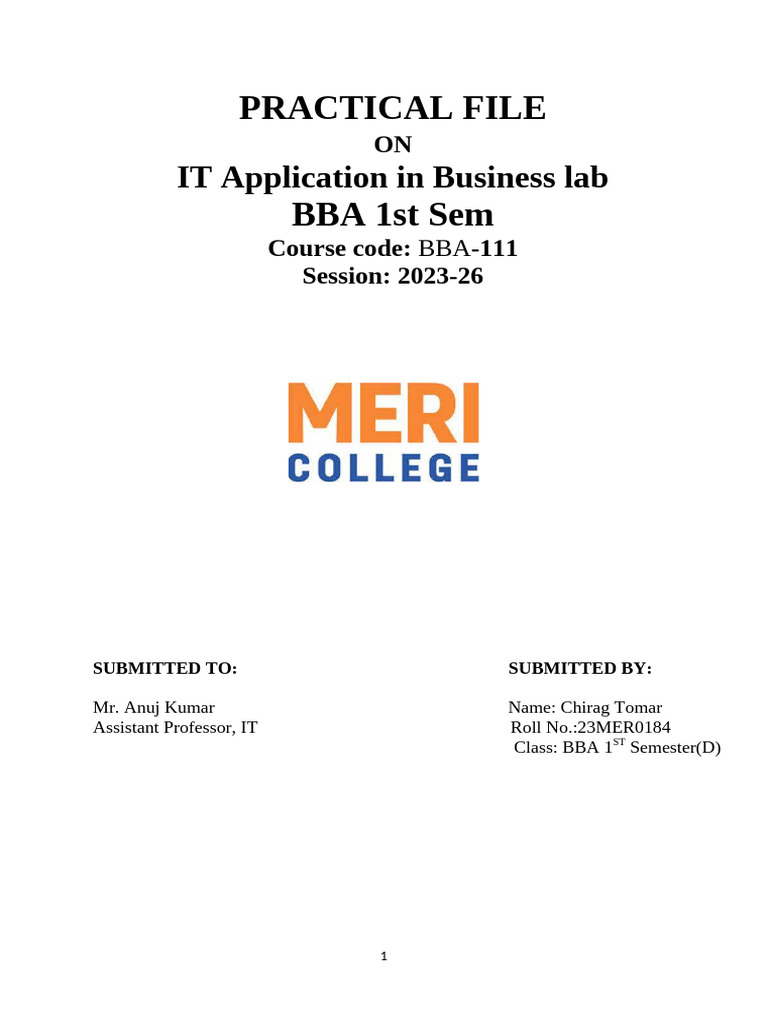Chirag Itb Ms Word Imp | PDF | Microsoft Word | Microsoft Power Point