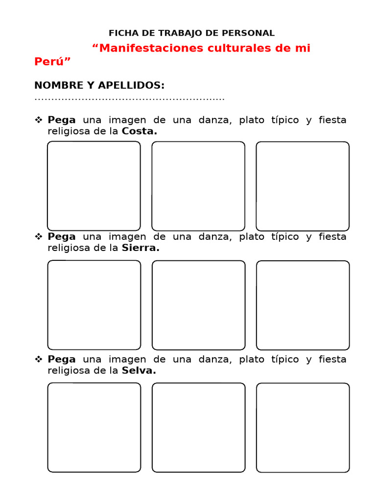 Ficha de Trabajo de Personal Social | PDF