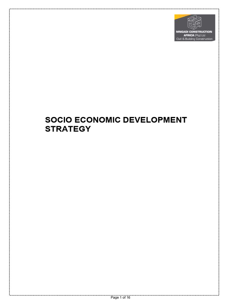 Socio Economic Development Strategy | PDF | Supply Chain | Procurement
