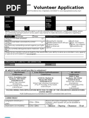Volunteer Application