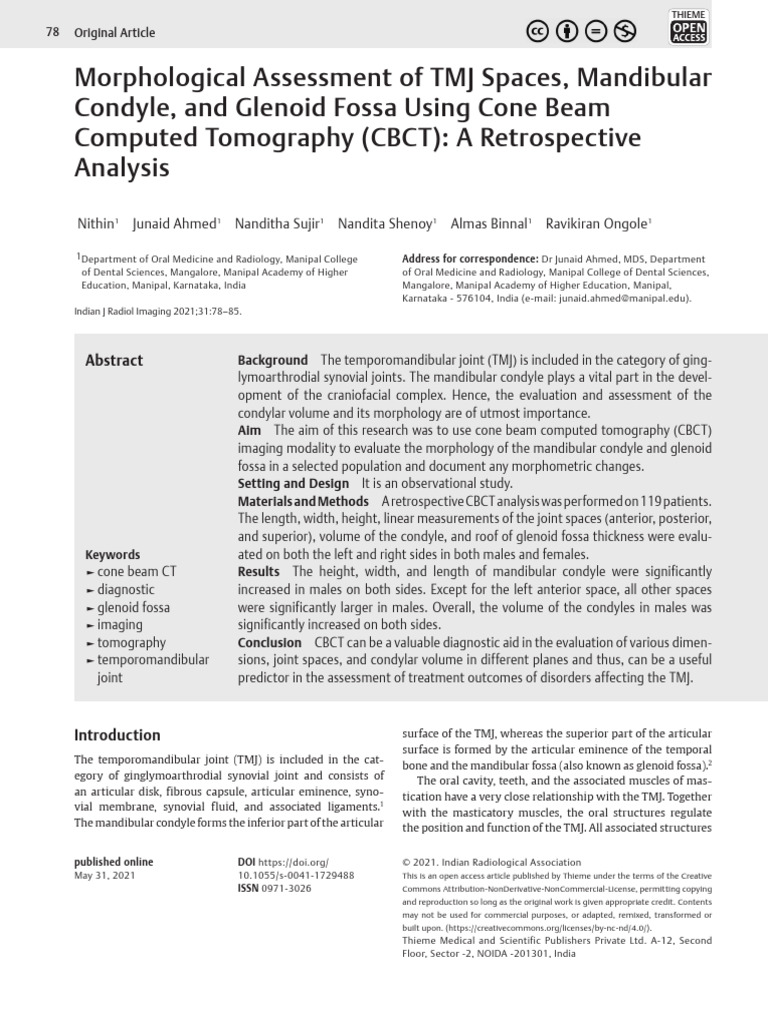 TMJ and Radiographic Assesement | PDF | Musculoskeletal System