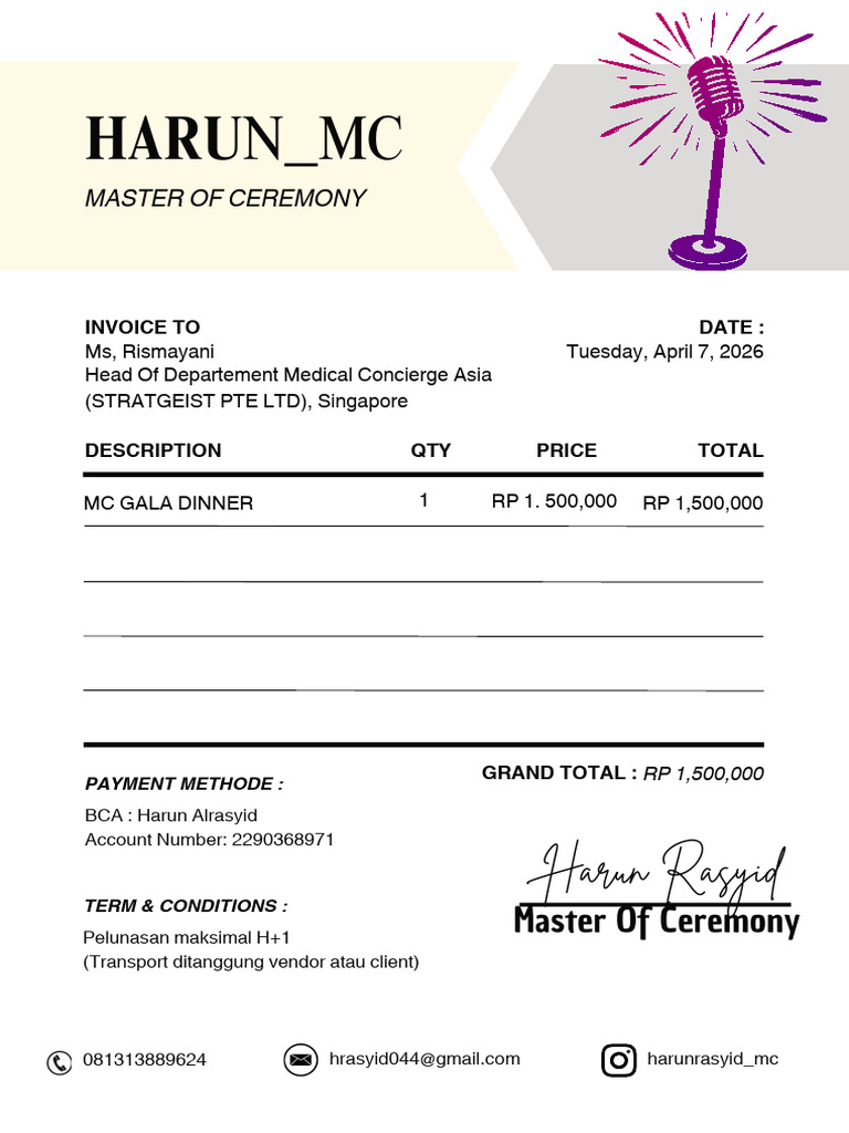Invoice Harun MC | PDF