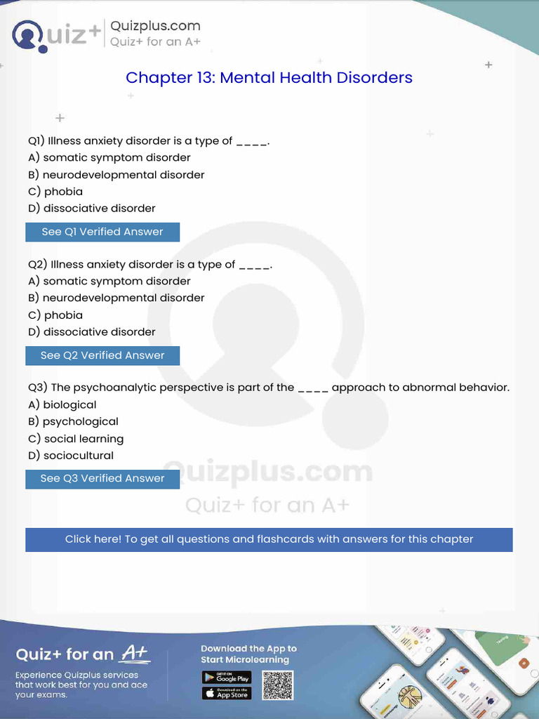 Illness Anxiety Disorder is a Type Of | PDF | Mental Disorder | Memory