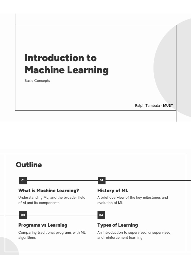 Lecture 01 - Machine Learning Basic Concepts | PDF | Machine Learning ...