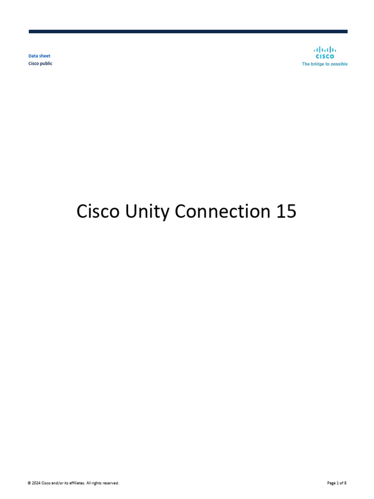 Cisco_Unity_Connection_15_Data_Sheet | PDF | Voicemail | Computing