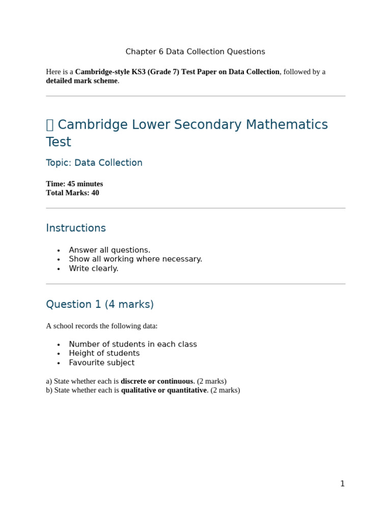 Chapter 6 Data Collection Questions | PDF | Survey Methodology ...