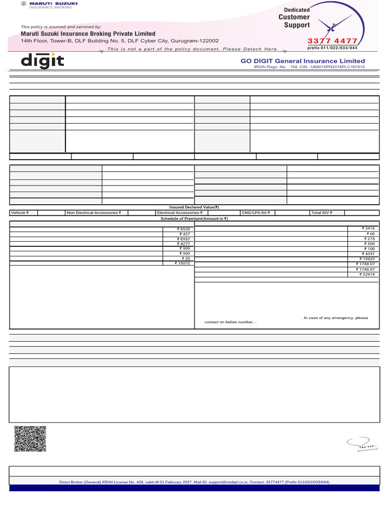 Policy_SWIFT_DZIRE_R0009972685.pdf.pdf | PDF | Insurance | Deductible