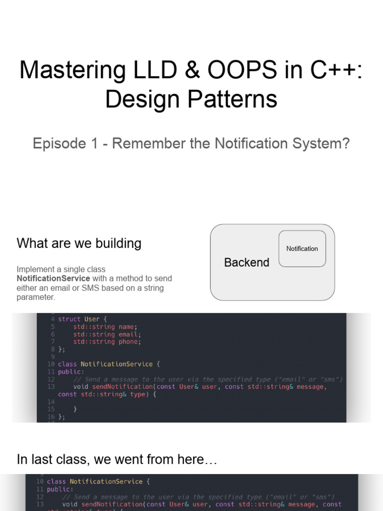 Mastering LLD & OOPS in C++ - Design Patterns | PDF | Method (Computer ...