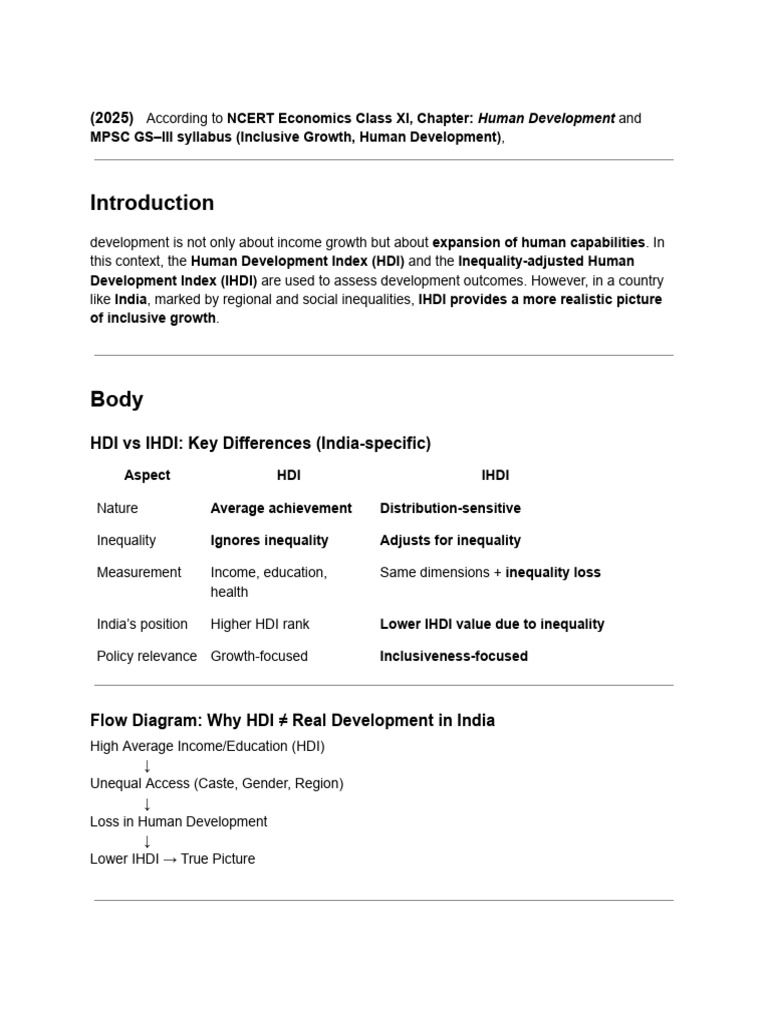 Human Development Index (HDI) and the Inequality-Adjusted Human ...