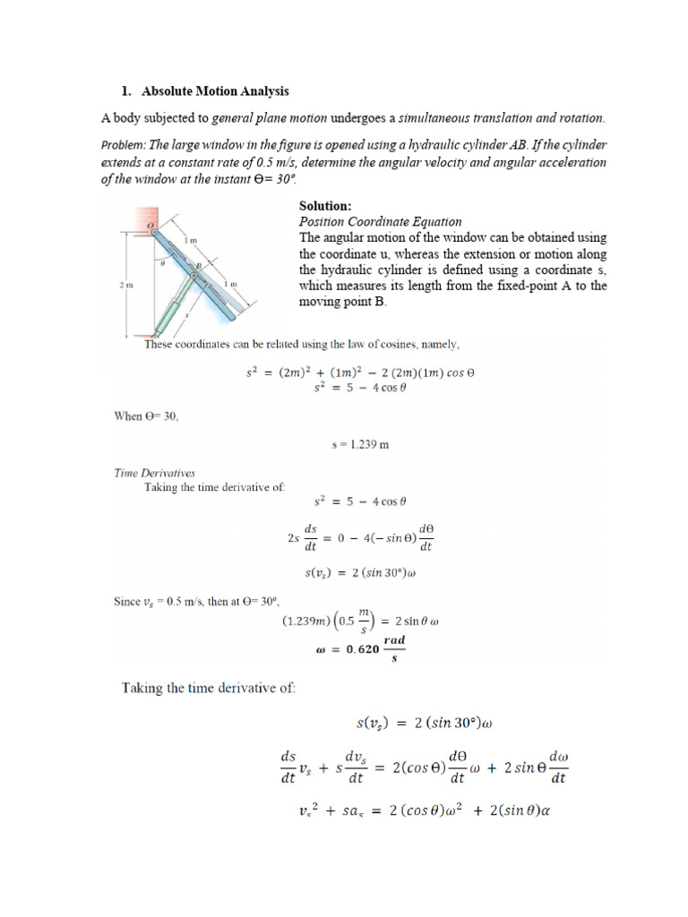 Sample Problem in DRB | PDF | Rotation Around A Fixed Axis | Velocity
