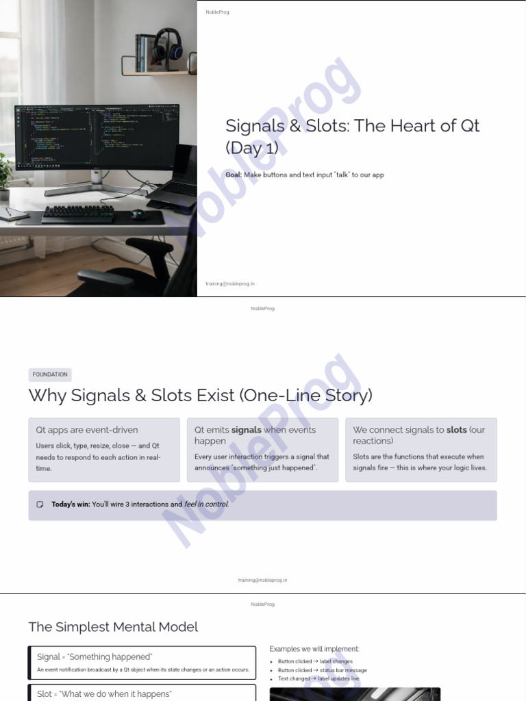04v2 Signals and Slots the Heart of Qt Day 1 | PDF | User Interface ...