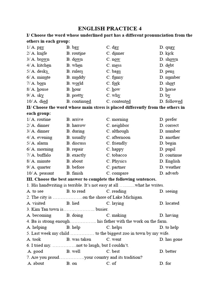 ENGLISH PRACTICE 4 | PDF | Microorganism | Virus