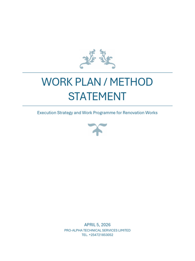 Work Plan Method Statement | PDF | Wall | Demolition
