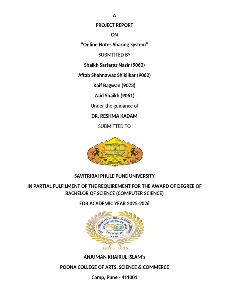 Online Notes Sharing System (1) | PDF | Databases | Web Application