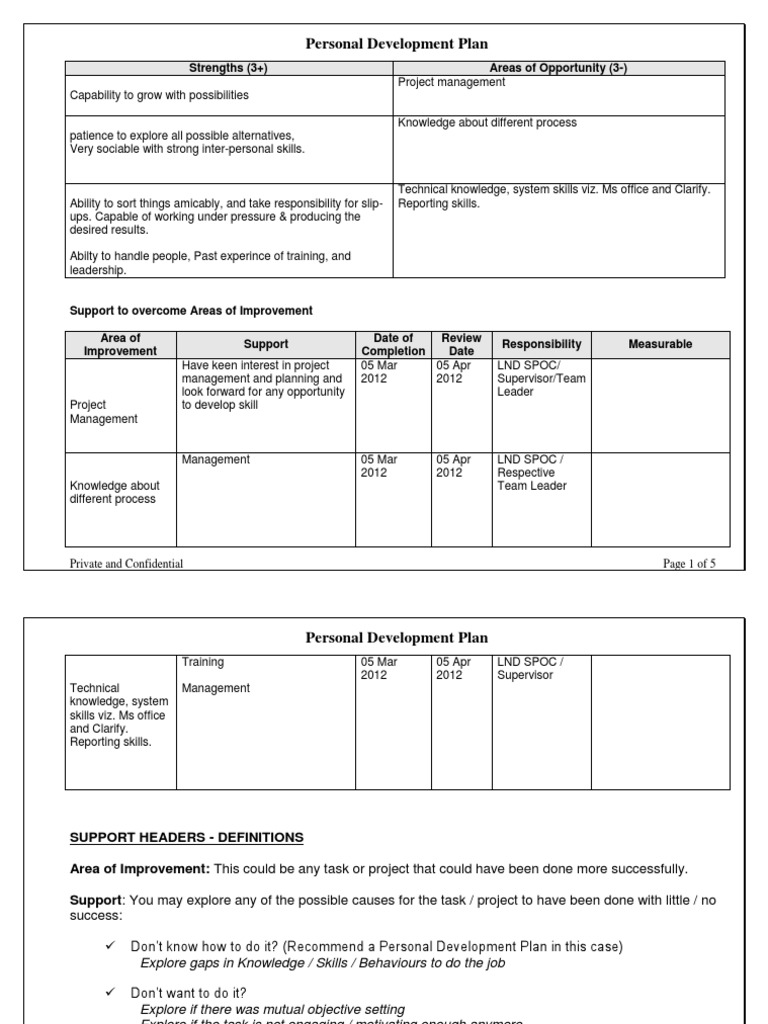 PDP Format PDF Project Management Leadership
