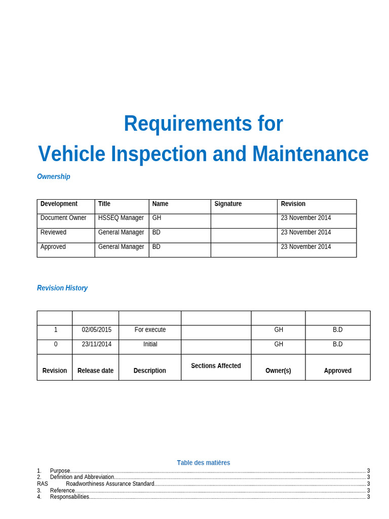 Requirements for Vehicle Inspection and Maintenance | PDF | Auto Mechanic