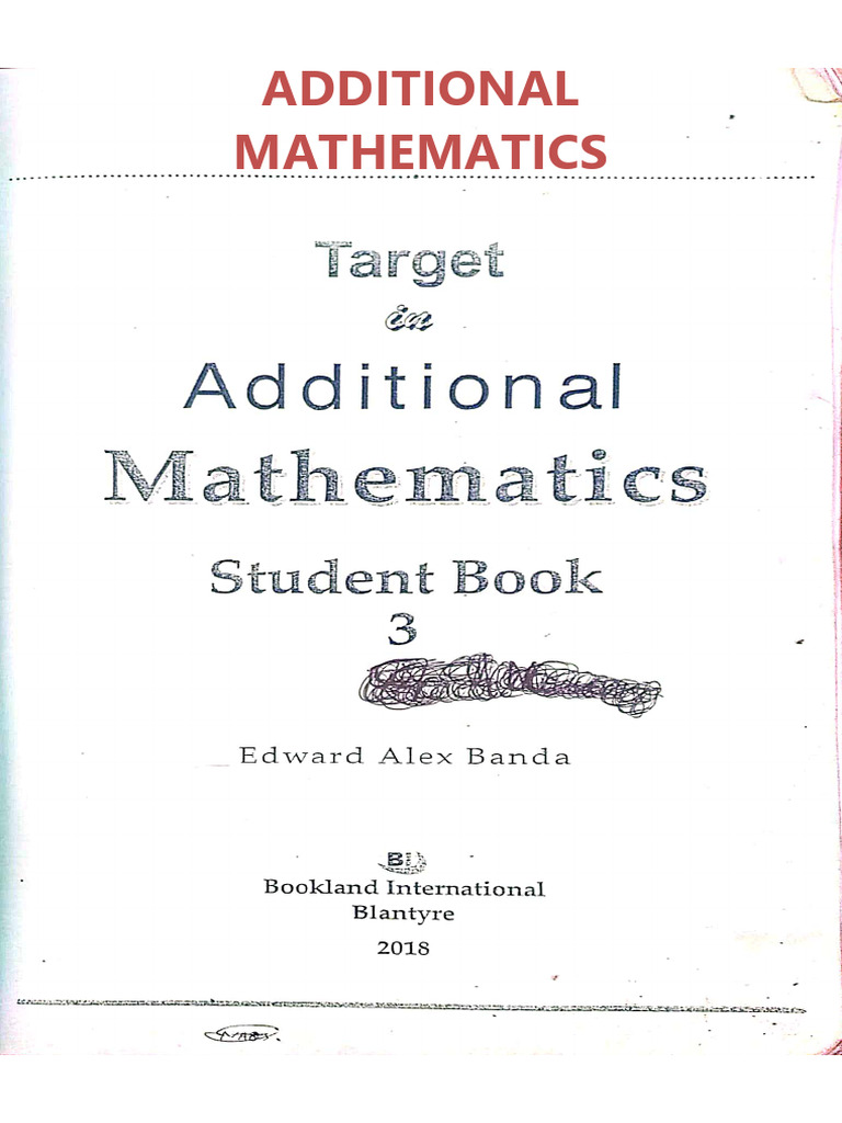 Target in Additional Mathematics Book 3 | PDF