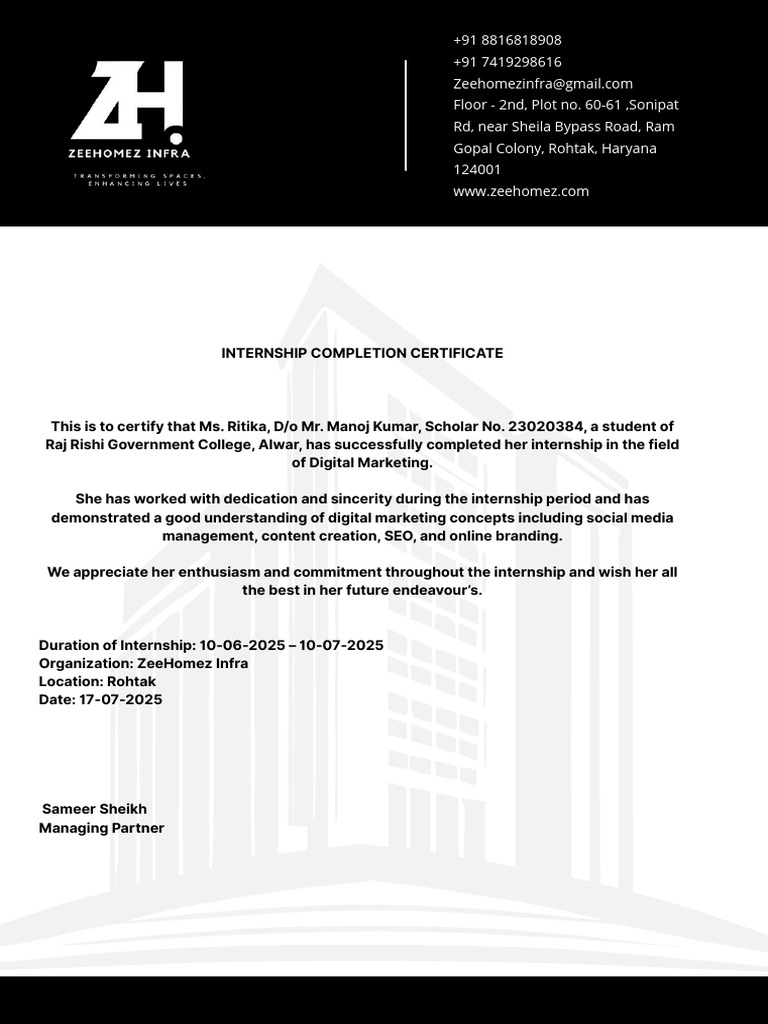 Deepak Intern Letter | PDF