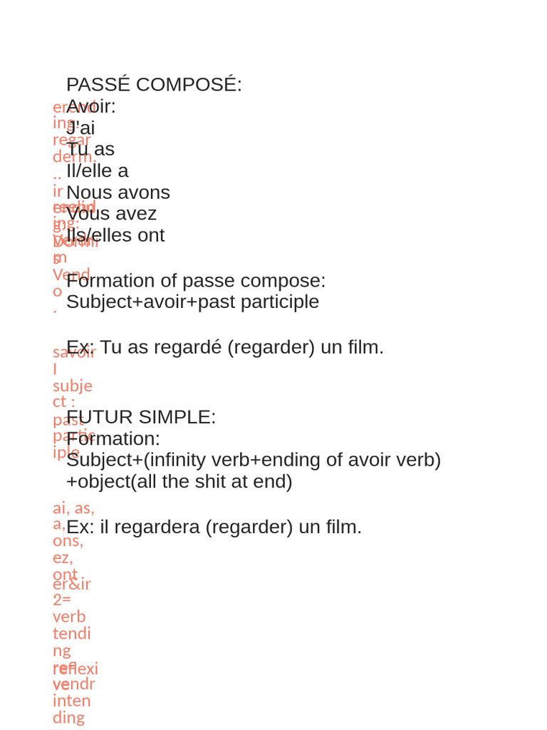 French Notes | PDF | Grammaire | Syntaxe