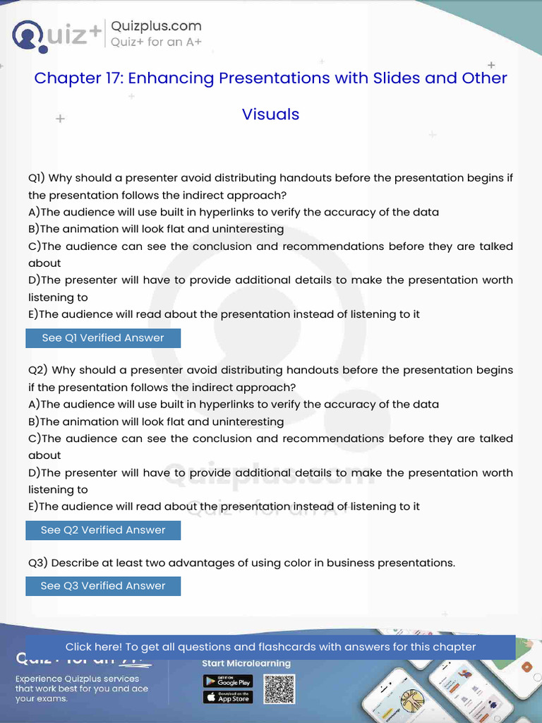 Why Should a Presenter Avoid Distributing Handouts Before the ...