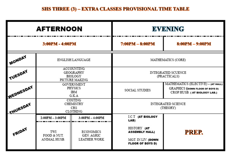 Extra Classes Time Table 2k26 Batch | PDF