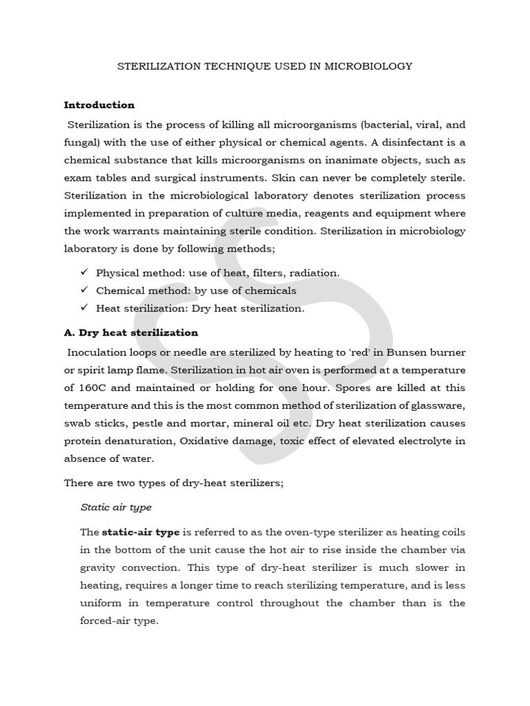 Sterilization Techniques | PDF | Sterilization (Microbiology) | Filtration