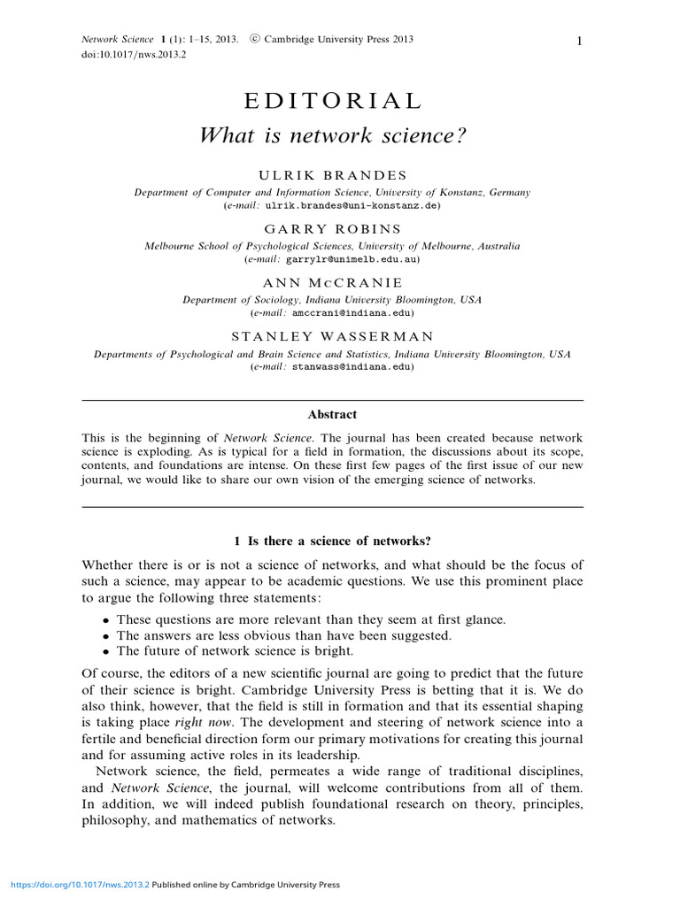 What is Network Science | PDF | Theory | Level Of Measurement