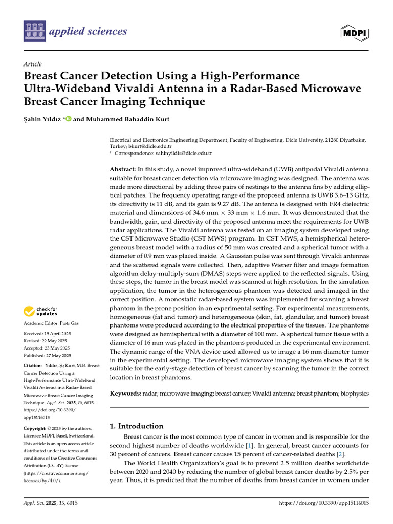 Cancer detection using Vivaldi Antenna | PDF | Medical Imaging ...