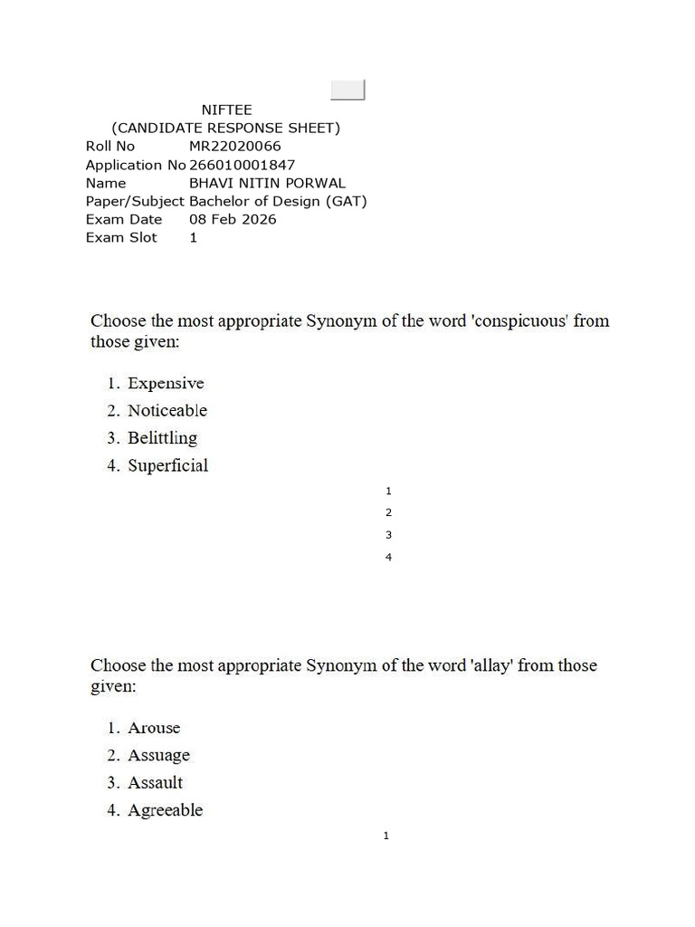 Response Sheet (1) | PDF | Student Assessment And Evaluation | Data ...
