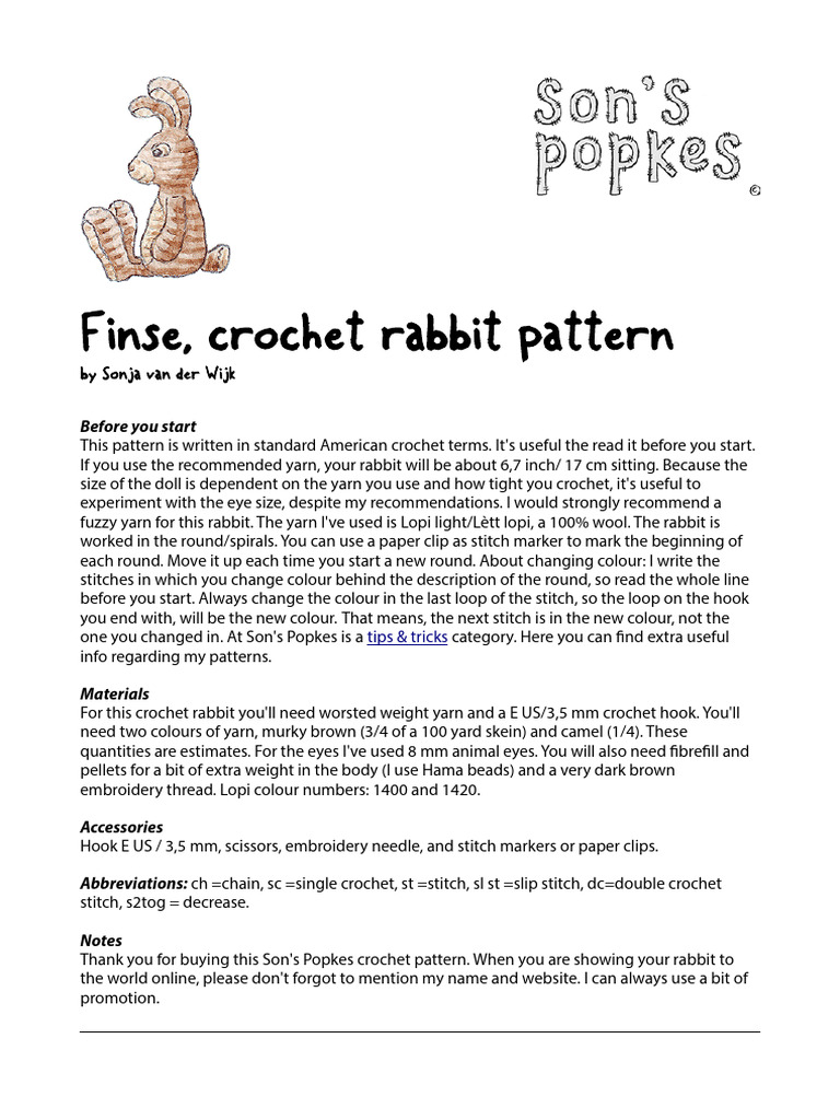 SP - Rabbit | PDF | Crochet | Yarn