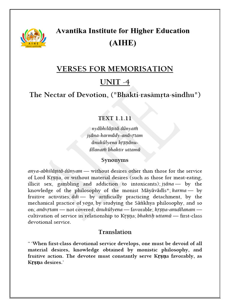 Bs Unit-4 Verses (English) | PDF | Religious Philosophical Concepts ...