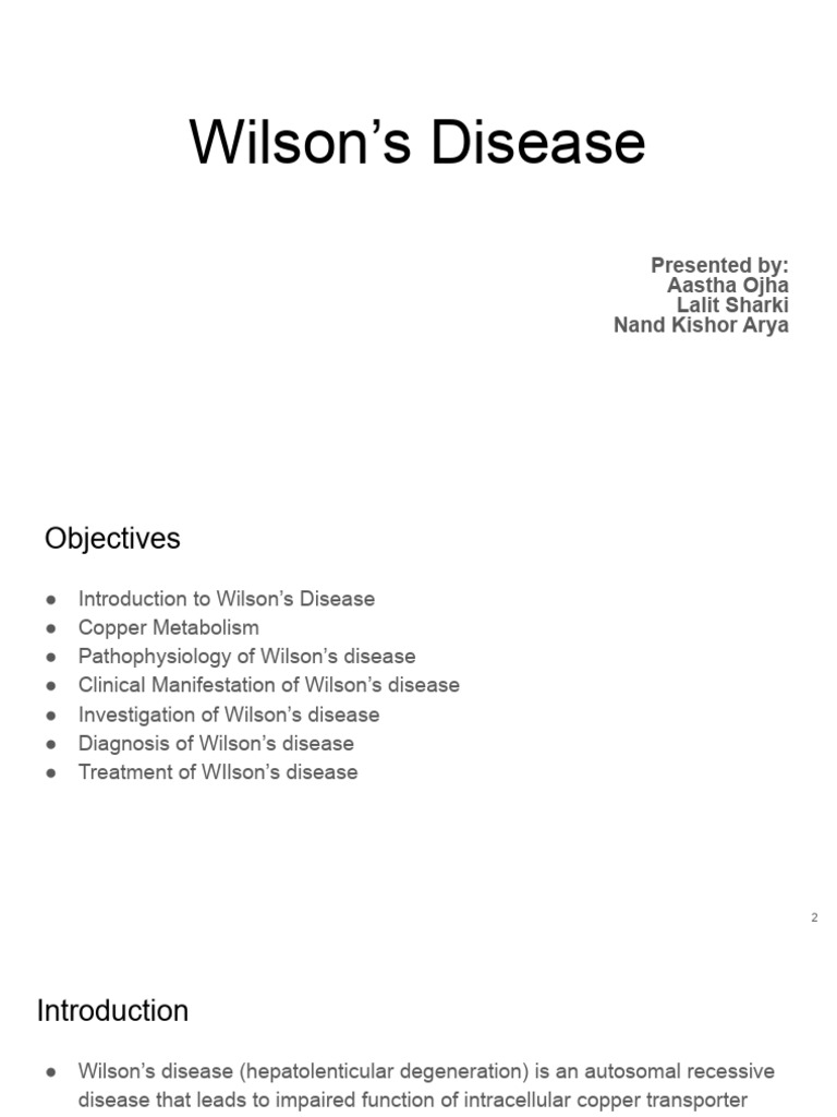 Wilson’s Disease | PDF | Medical Specialties | Diseases And Disorders