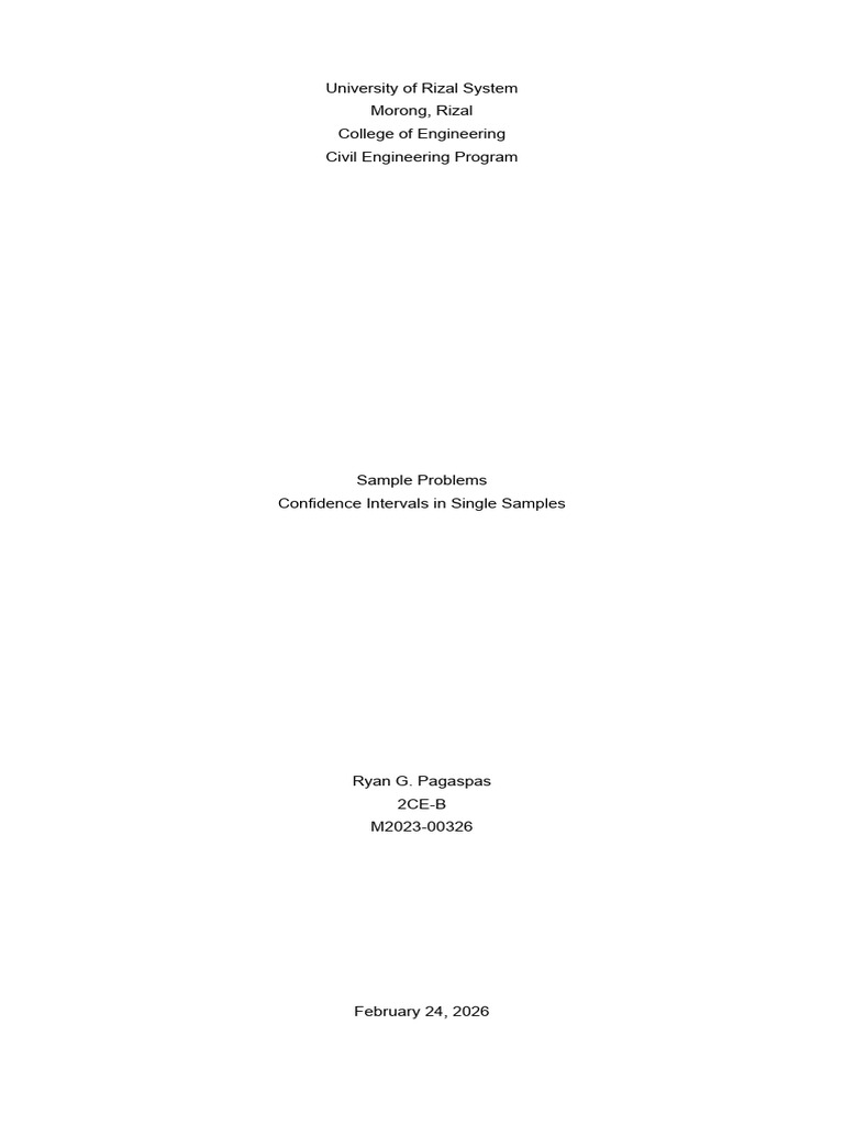 Confidence Intervals in Single Samples | PDF | Confidence Interval ...