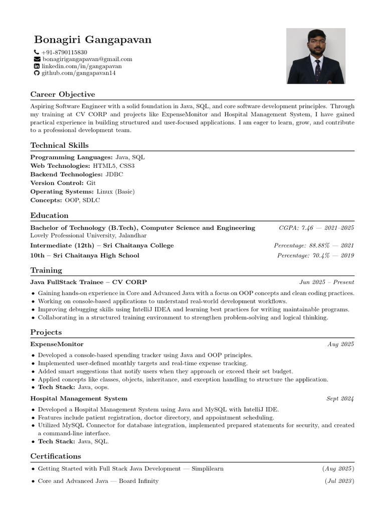 BGP Resume | PDF | Java (Programming Language) | My Sql