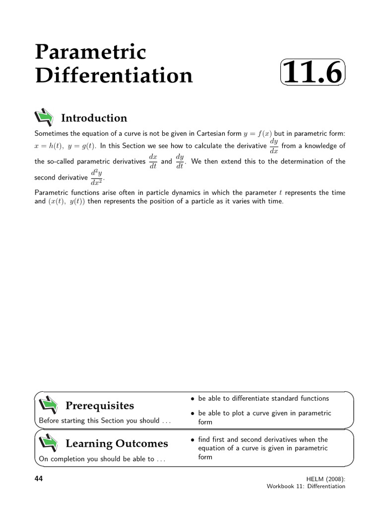 Parametric Diff HELM | PDF | Equations | Derivative