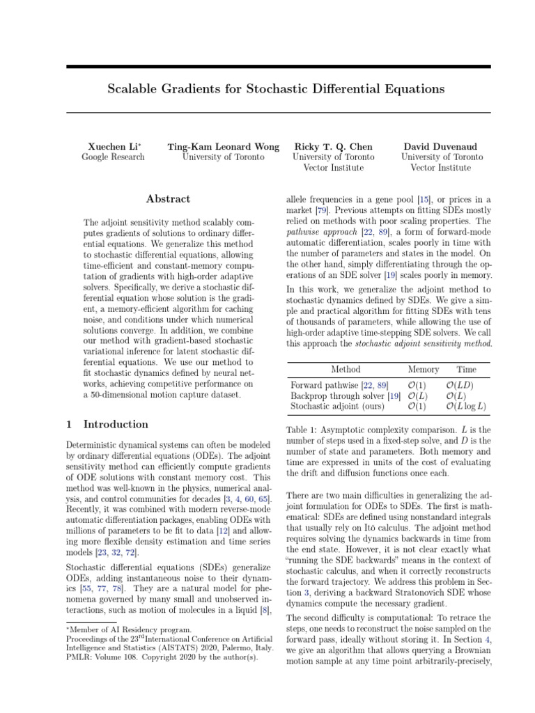1.scalable Gradients For Stochastic Differential Equations | PDF ...