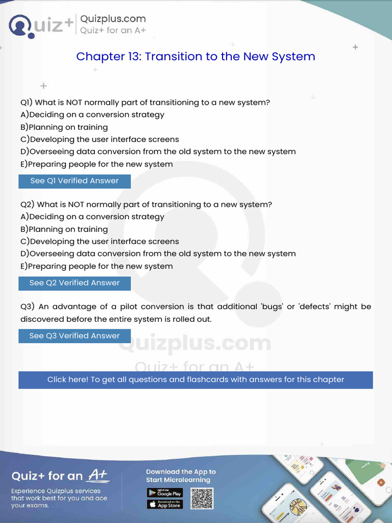 What is Not Normally Part of Transitioning to a New System | PDF ...